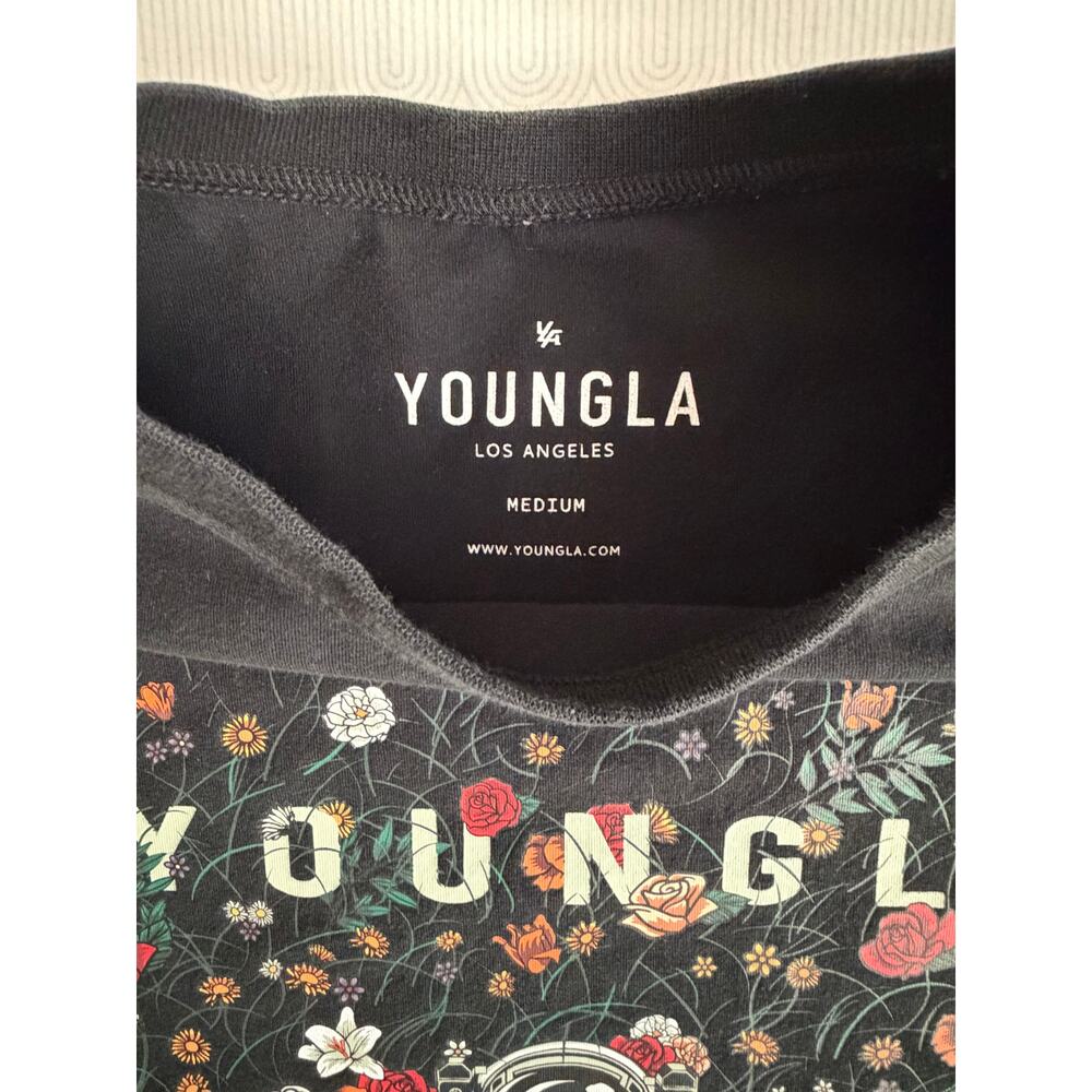 YOUNGLA Astro Affairs Astronaut Floral Men T-Shirt Tee Black Medium Graphic - Picture 9 of 10
